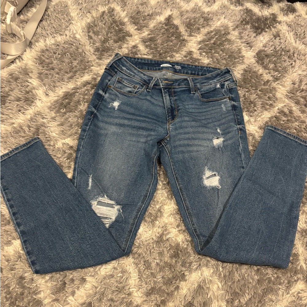 Women's Distressed Blue Jeans RockStar Super Skinny Size NWOT
